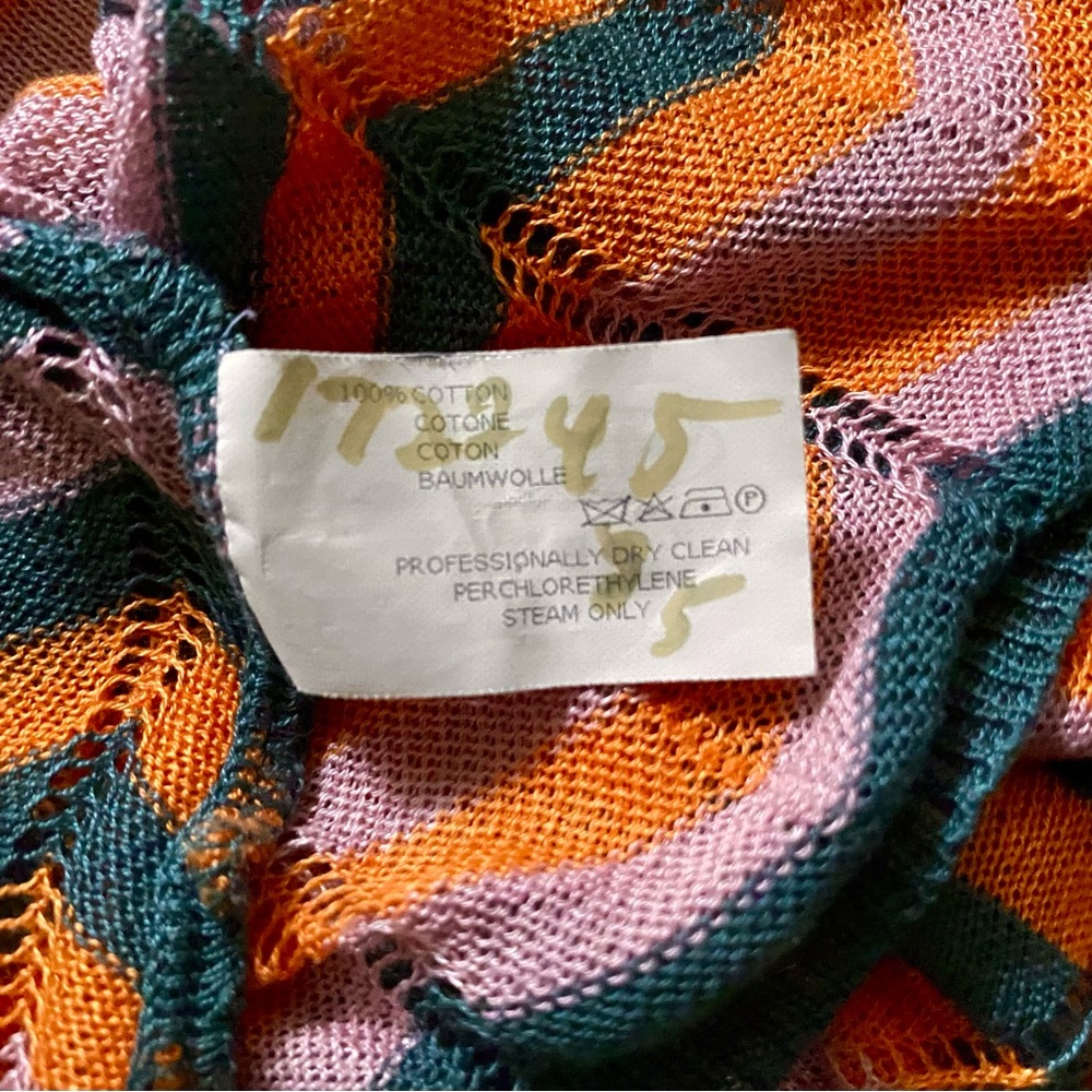 MISSONI Orange Label Cotton Chevron and Feather Knit Top Sz 44 IT/ 8 US *EUC* - Picture 6 of 7